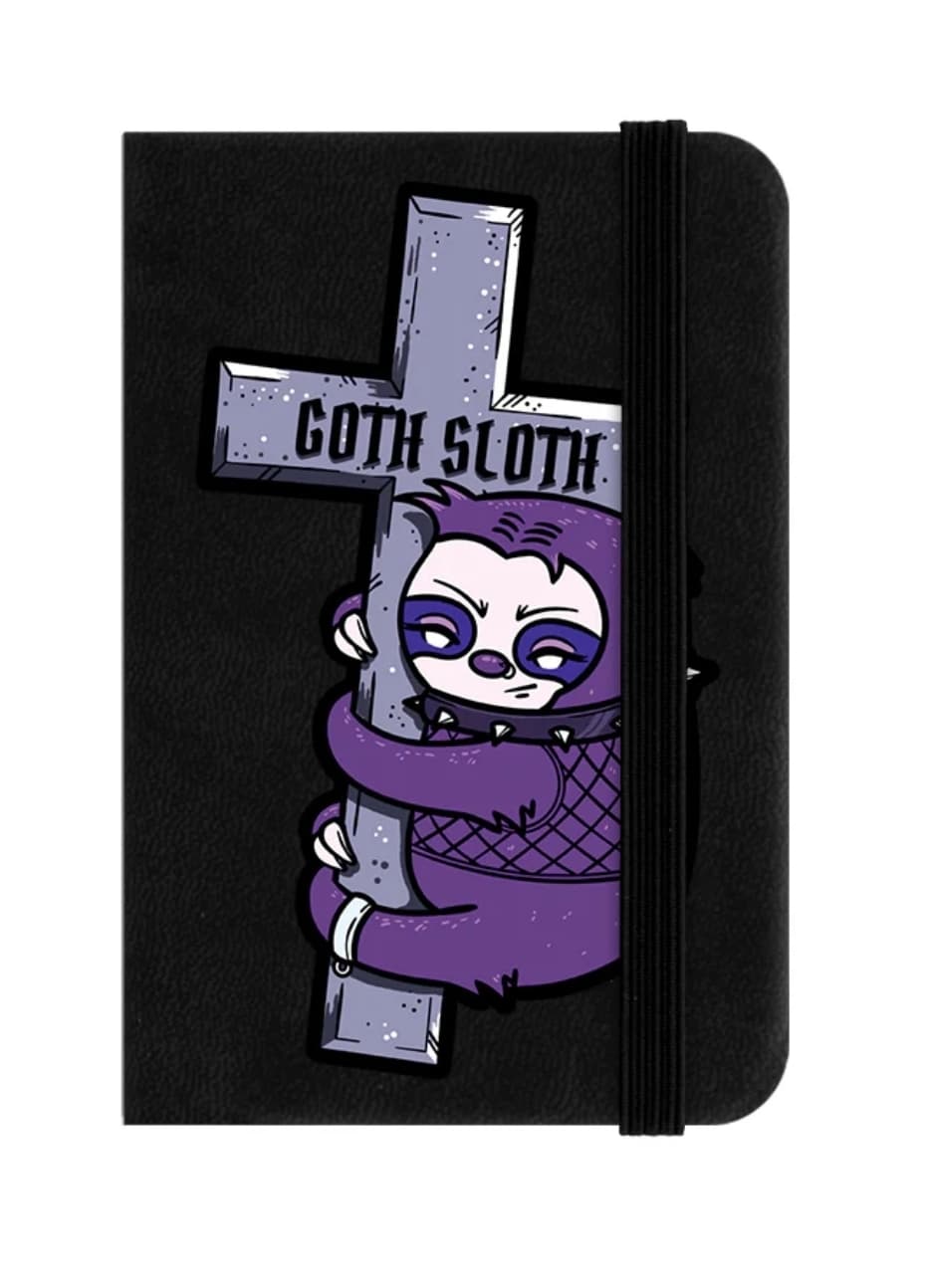 Goth Sloth Mini Black Notebook