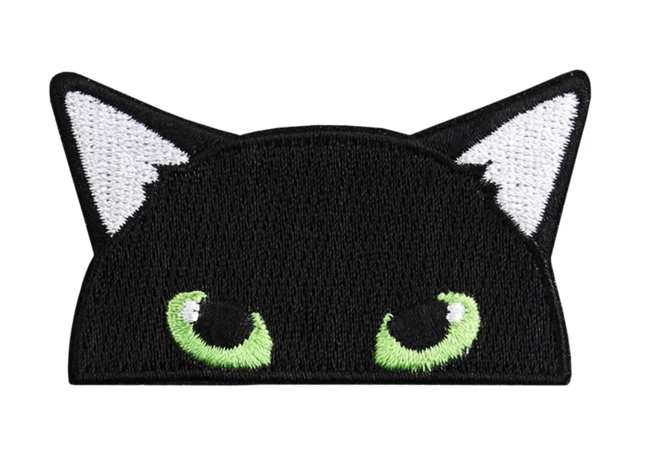 Curious Cat Iron On Patch