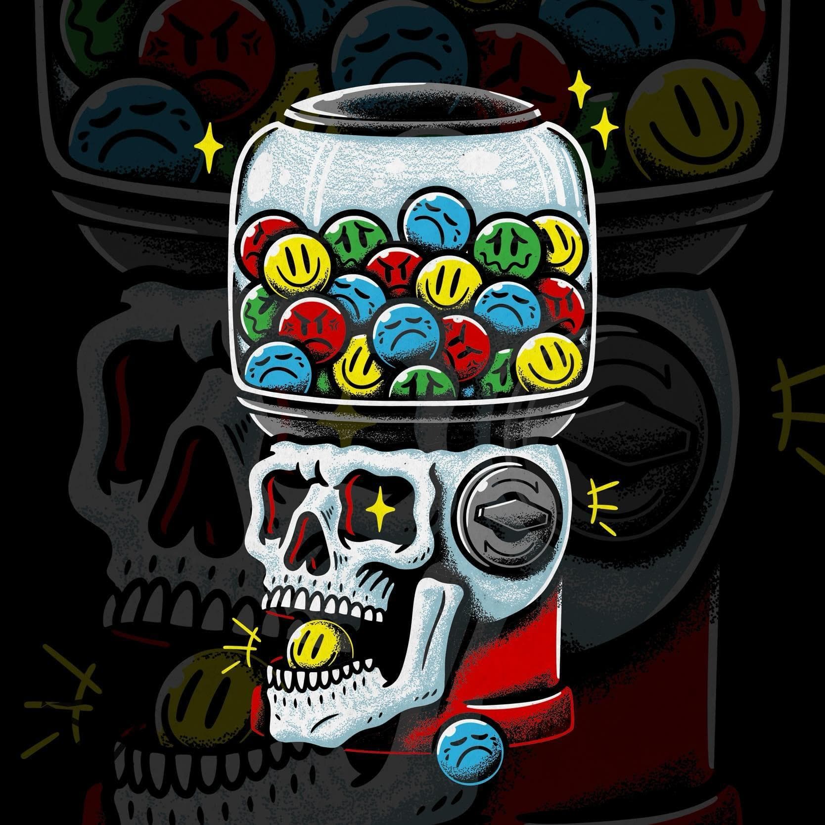 Skull Gumball Machine black T-Shirt kids  — image 2